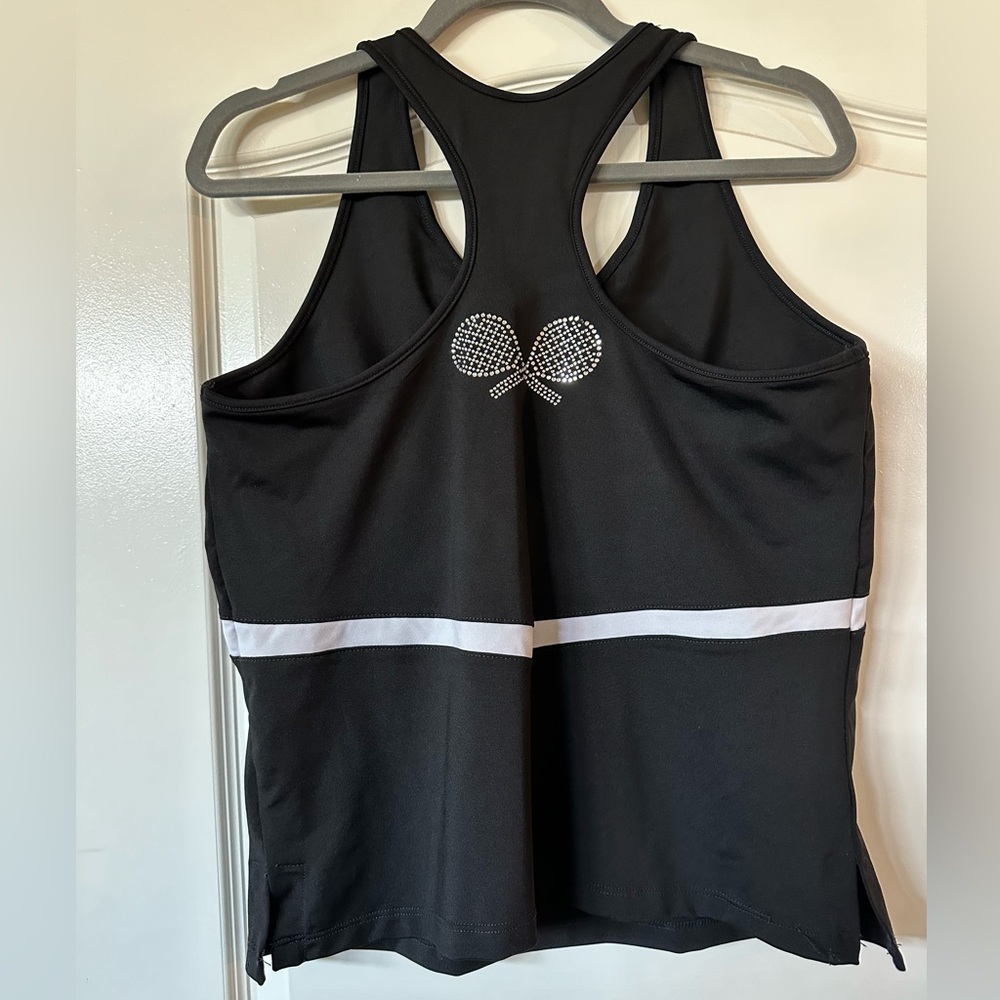 DTL Sport Blinged Racquets Tennis Tank - Size XL